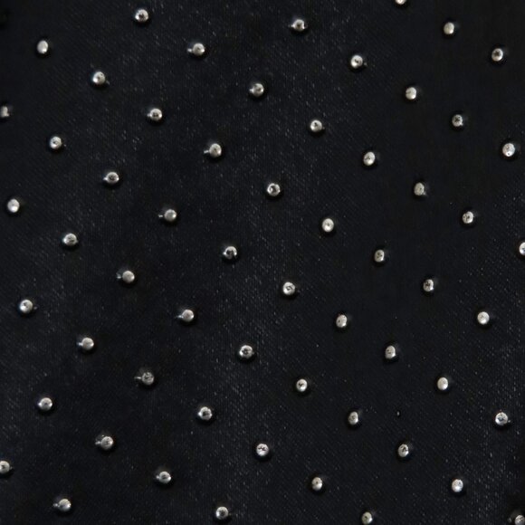 Vintage 80s Black Metallic Full Bubble Skirt Polka Dot Prom Party Dress S M - Picture 16 of 16